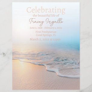 Ocean Beach Funeral Celebration of Life Flyer