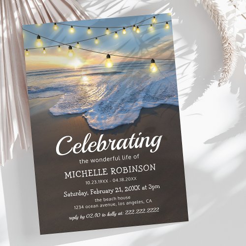 Ocean Beach Funeral  Celebration of Life Invitation