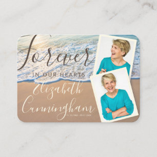 Ocean Beach Funeral Memorial Custom Photo Business Card