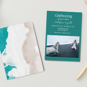 Ocean Beach Funeral Photo Celebration of Life Invitation