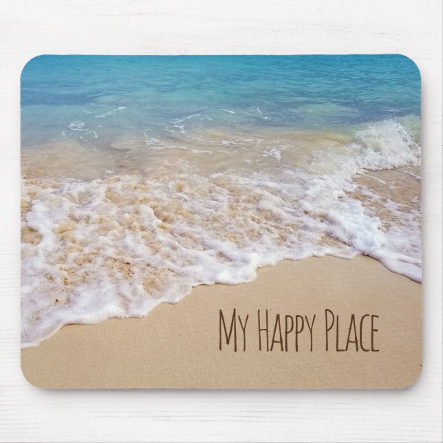 Ocean Beach Happy Place Mouse Pad (Front)