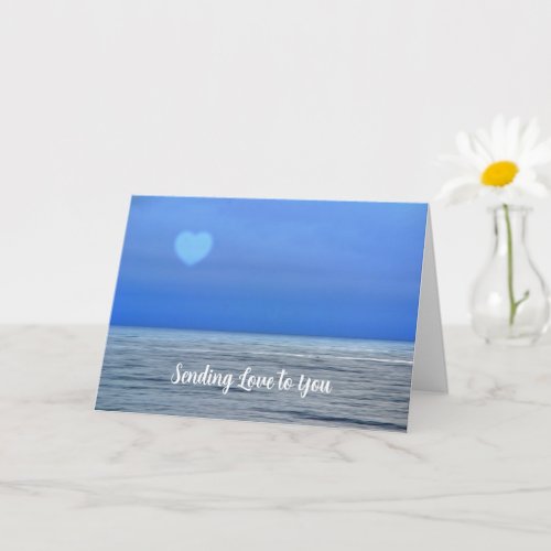 Ocean Beach Heart Sending Love Art Note Card