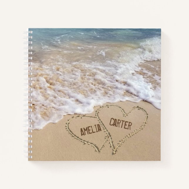 Ocean Beach Hearts Notebook (Front)