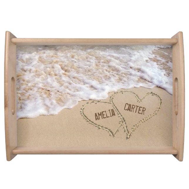 Ocean Beach Hearts Serving Tray (Front)
