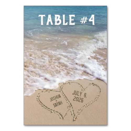 Ocean Beach Hearts table card