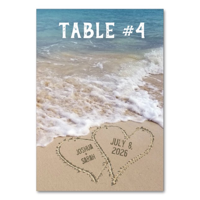 Ocean Beach Hearts table card (Front)