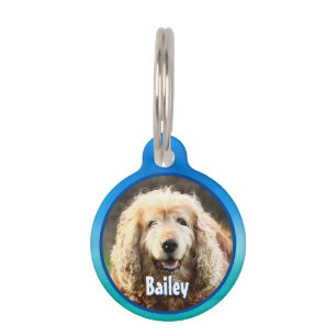 Ocean Beach Monogram Photo Name Address Pet ID Tag
