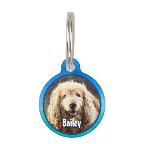 Ocean Beach Monogram Photo Name Address Pet ID Tag