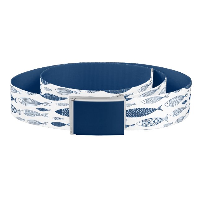 Ocean Beach Nautical Fish Pattern Belt (Coil)