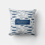 Ocean Beach Nautical Fish Pattern Throw Pillow at Zazzle