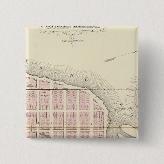 Ocean Beach, New Jersey Pinback Button (Front)