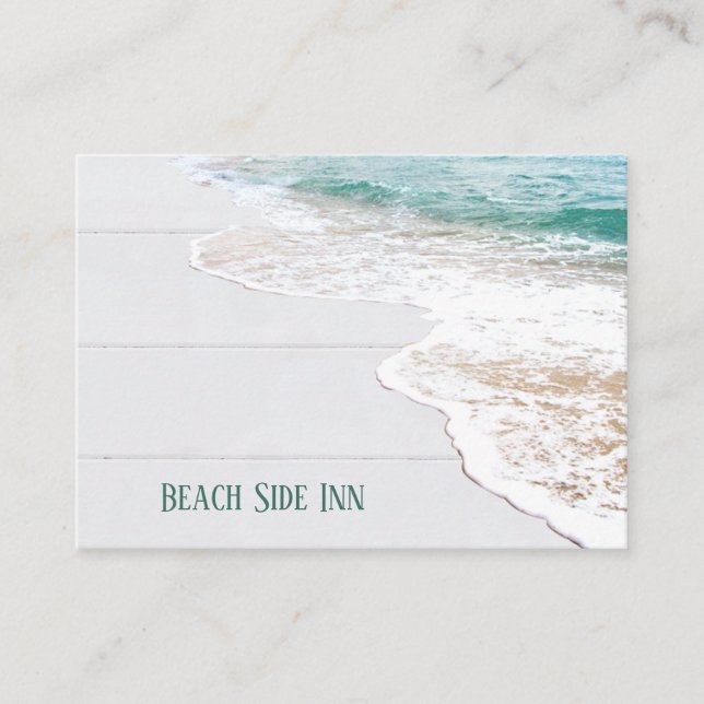 Ocean Beach On Wood Business Card (Front)