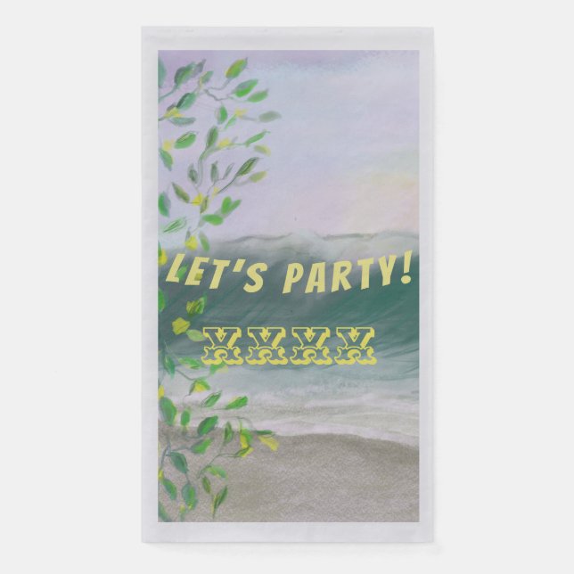 Ocean Beach Party Celebration Paper Guest Towels (Front)