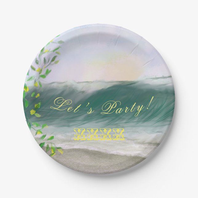 Ocean Beach Party Celebration Paper Plate (Front)