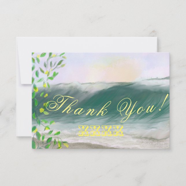 Ocean Beach Party Celebration Thank You Cards (Front)