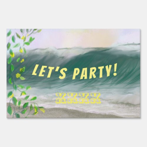 Ocean Beach Party Outdoor Celebration Sign