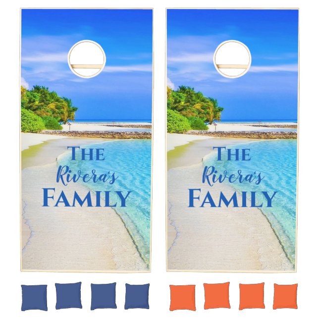 Ocean Beach Personalized Cornhole Set (Set)