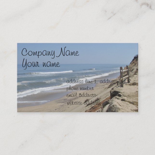 Ocean beach photo business card (Front)