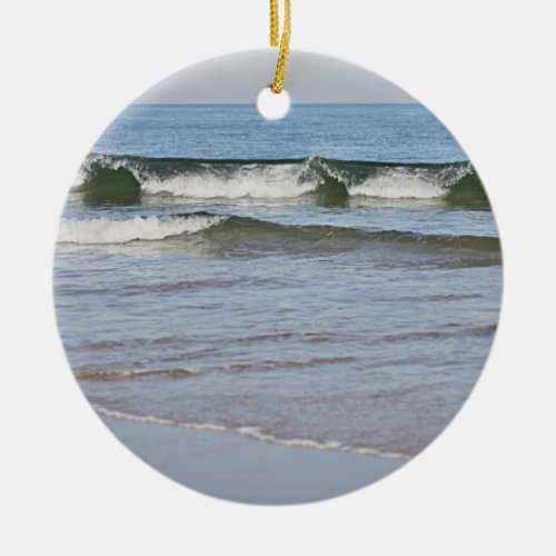 Ocean beach photo ceramic ornament