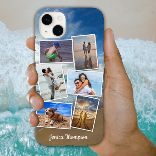 Ocean Beach Photo Collage Name Template Case_Mate iPhone 14 Plus Case