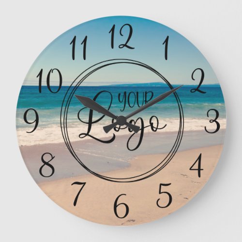Ocean Beach Photo for Your Logo Large Clock