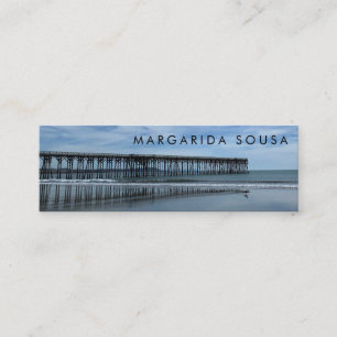 Ocean Beach Pier Blue Photo Travel Tourism Mini Business Card