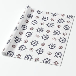 Ocean Beach Red and Blue Helms Wrapping Paper