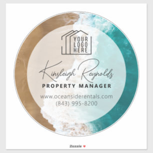 Ocean / Beach Rental Property Manager Custom Photo Sticker