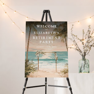Ocean Beach Retirement Party Welcome Sign