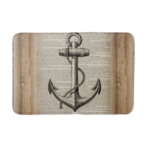 ocean beach  sailor vintage nautical anchor bath mat