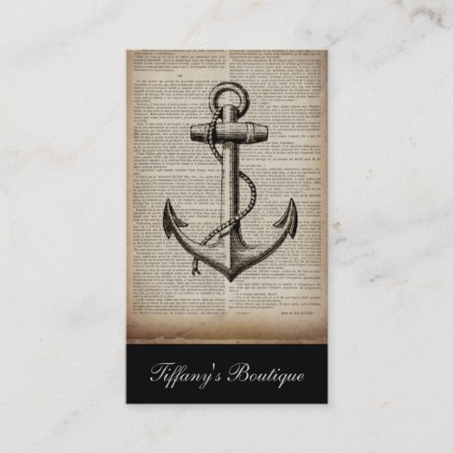 ocean beach  sailor vintage nautical anchor business card