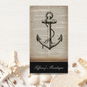 ocean beach  sailor vintage nautical anchor business card