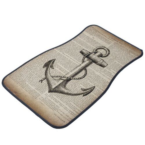 ocean beach  sailor vintage nautical anchor car floor mat