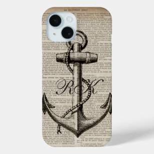 ocean beach  sailor vintage nautical anchor iPhone 15 case