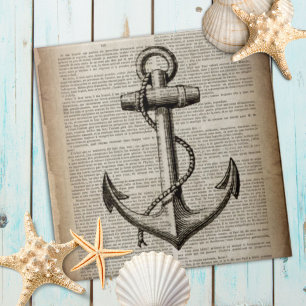ocean beach sailor vintage nautical anchor ceramic tile