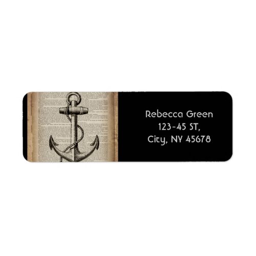 ocean beach  sailor vintage nautical anchor label