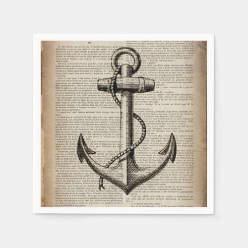 ocean beach  sailor vintage nautical anchor paper napkins