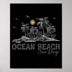 Ocean Beach San Diego California Girls Vintage Poster