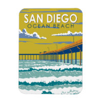 Ocean Beach San Diego Travel Art Vintage