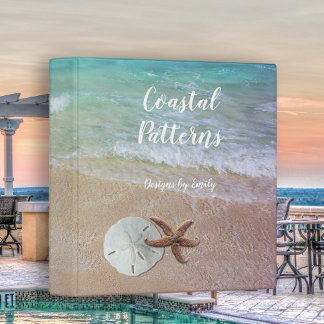 Ocean Beach Scene Sea Star Sand Dollar Custom 3 Ring Binder
