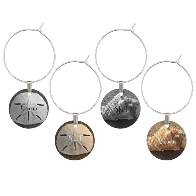 Ocean Beach Sea Shells Personalized Art Charms (Staggered)