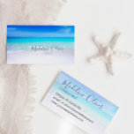 Ocean Beach Sea Travel Aqua Blue Stylish Business Card