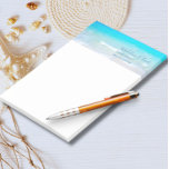 Ocean Beach Sea Travel Aqua Blue Stylish Letterhead<br><div class="desc">Iconic beach scene featuring mainly blue and aqua colors.
The name and title are easily changed to your own
A custom business letterhead.
Part of a range of office stationary from Chessie's Fine Designs.</div>