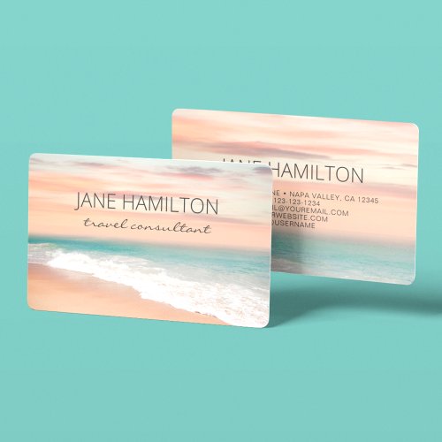 Ocean Beach Sea Travel Business Card