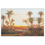 Ocean Beach Sea Tropical Palm Trees Sunset Fabric