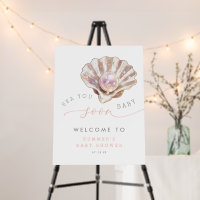 Ocean Beach Sea You Soon Baby Shower Welcome Sign