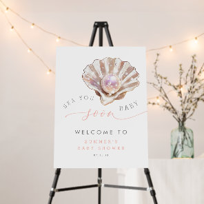 Ocean Beach Sea You Soon Baby Shower Welcome Sign