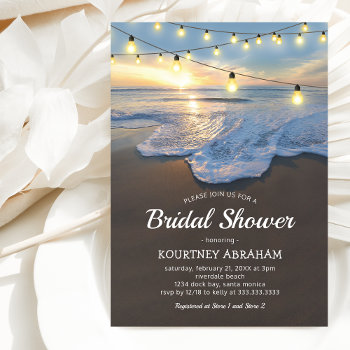 Ocean Beach Seaside Lights Bridal Shower Invitation by special_stationery at Zazzle