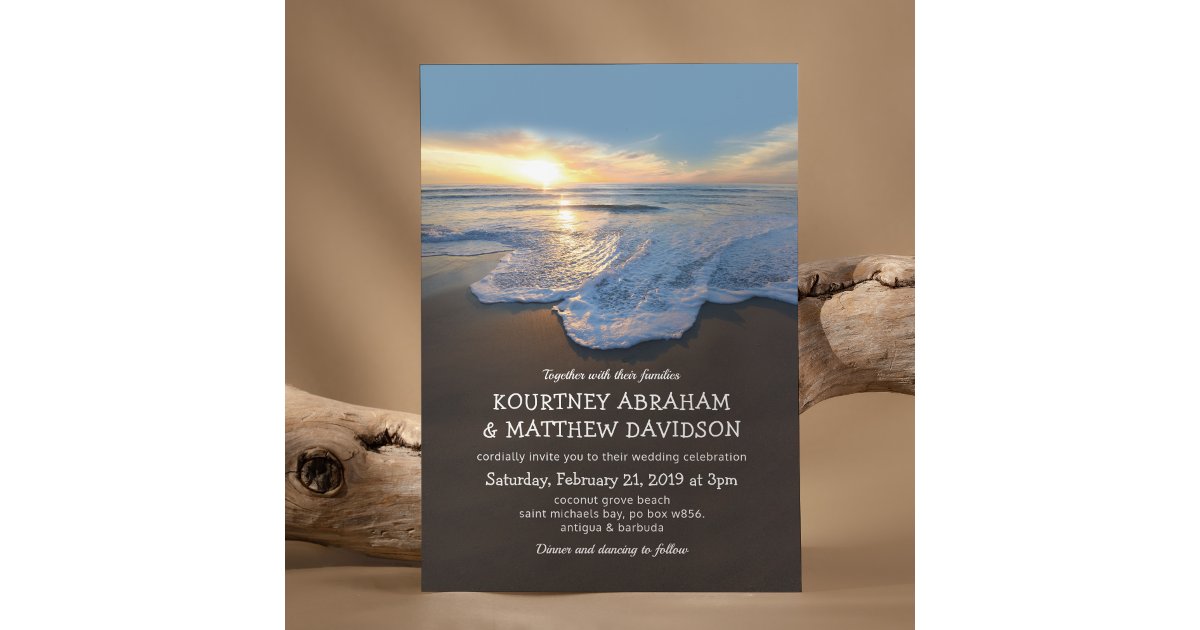 Ocean Beach Seaside Summer Wedding Invitation