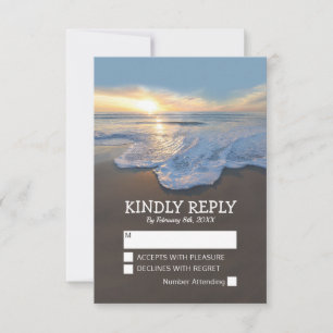 Ocean Beach Seaside Wedding RSVP Card